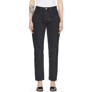 Frame Denim Le Original High Waist Straight Leg Jean Black Womens Size 23